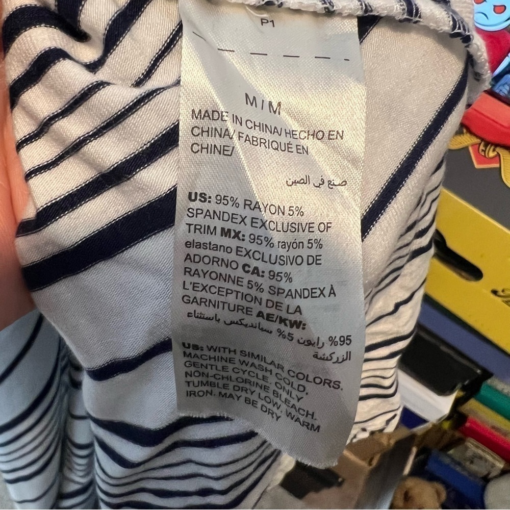 Soma Soft Jersey Asymmetrical Hem Midi Dress  women medium Amity Stripe White - Picture 6 of 11